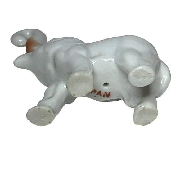 Vintage White Ceramic Elephant Trunk Up Lucky Elephant Japan - Picture 6 of 7